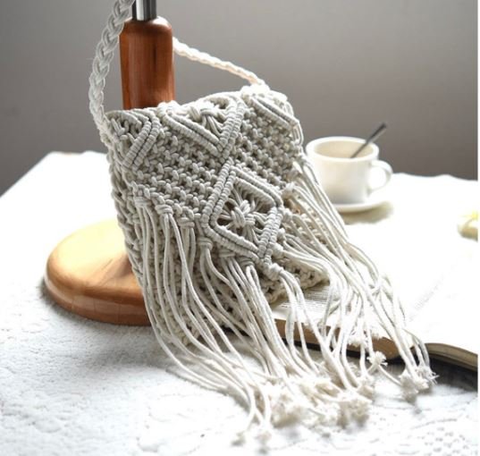 Handmade Macrame Cotton Sling Bag