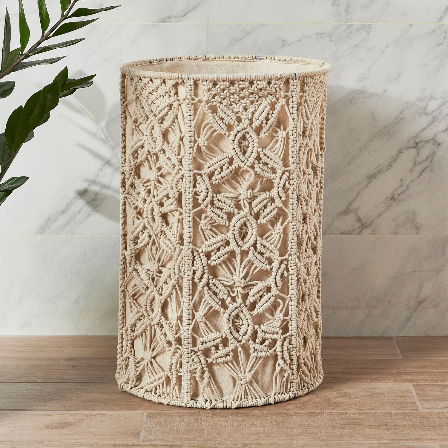 Handmade Cotton Round Storage Laundry Basket - SKVTRADEX