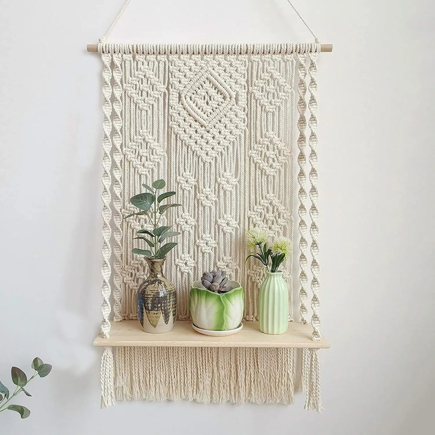 Bohemian Macrame Wall Hanging Shelf Planter - SKVTRADEX